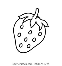 Ícone de morango com fundo branco vetor ilustração stock