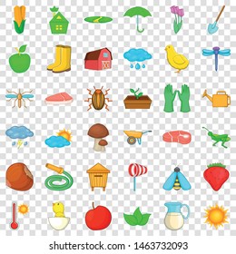 Strawberry icons set. Cartoon style of 36 strawberry vector icons for web for any design