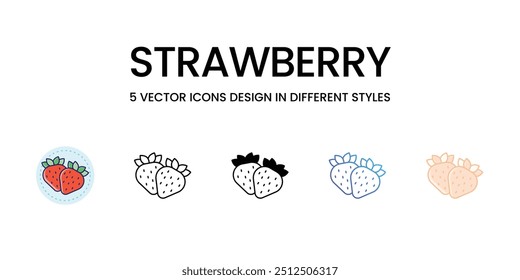 Strawberry icons set ready to use vector stock illustration