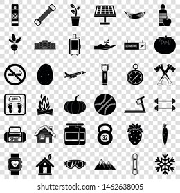 Strawberry icons set. Simple style of 36 strawberry vector icons for web for any design