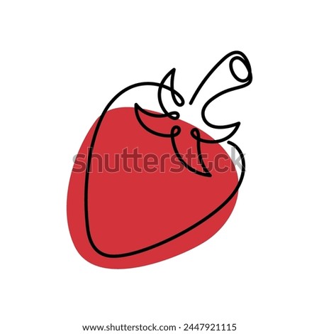 Strawberry icons. Single lineart style strawberry. Abstract creative food illustration in minimalism design. Hand drawn vector illustration. Line art doodle illustration. Contemporary art modern style