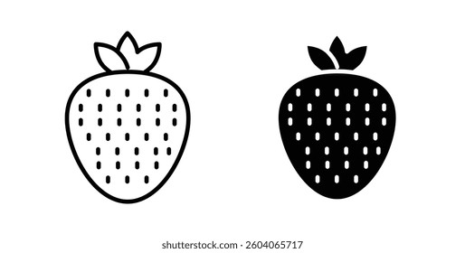 Strawberry icons. thin line vector icons