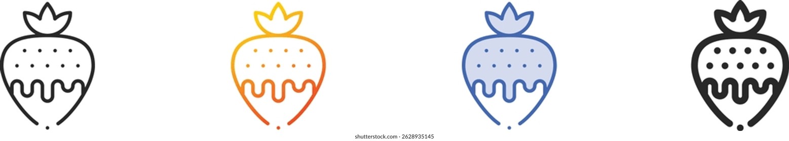 strawberry icon.Thin Linear, Gradient, Blue Stroke and bold Style Design Isolated On White Background