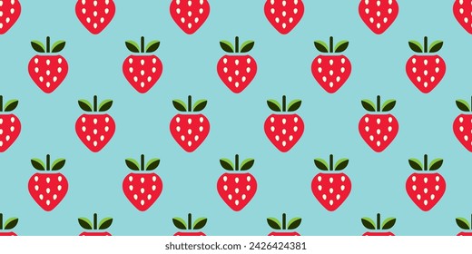 Strawberry illustration background. Seamless pattern. Vector. 