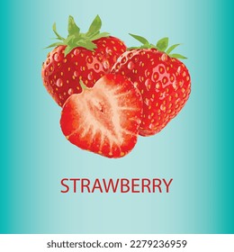 Strawberry illustration and drawing on isolated background, strawberry vector art