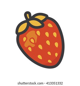 Strawberry Illustration - Flat Icon