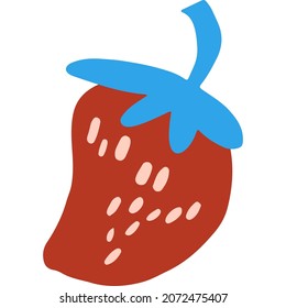 Erdbeergrafik, handgezeichnet, Vektorgrafik 