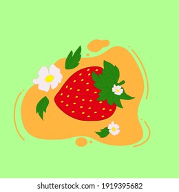strawberry illustration logo templete. unique strawberry fruit art