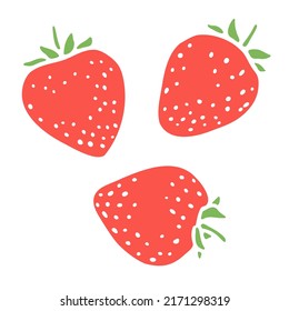 Strawberry illustration on white background