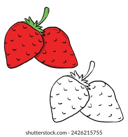 Strawberry illustration. Perfect for art, postcards, cards, wall decor, t-shirts, cards, prints, picture books, coloring books, wallpapers, prints, cards, etc.
