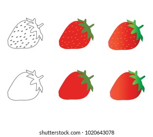 Strawberry illustration set. Vector
