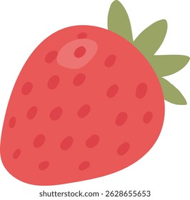 strawberry illustration sweet fruit flat vector