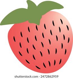 Strawberry illustration.
For use in creating educational cards and high-quality printing.