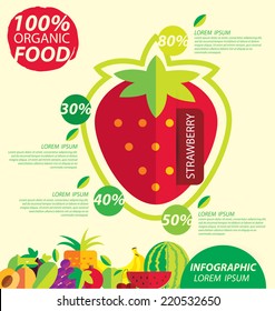 strawberry, infographics. fruits vector illustration.