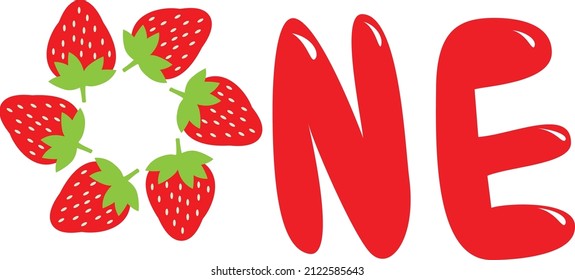 strawberry isolated fruits year sweet one new age birthday