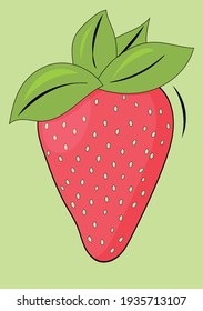 strawberry isolated on green background
