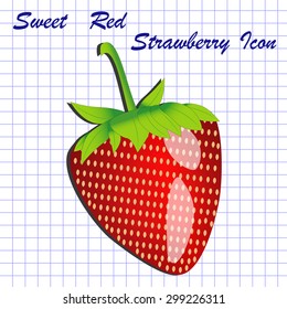 Strawberry isolated on notebook sheet