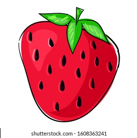 Strawberry isolated on white background. Vector illustration.