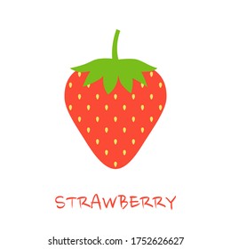Strawberry isolated on a white background. Raw and vegetarian food. Vector illustration.