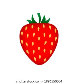 Strawberry isolated on white background, vector illustration.