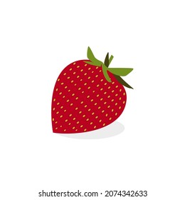 Strawberry isolated on white background. Strawberry flat design vector