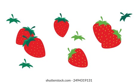 Strawberry isolated on white background, vector illustration