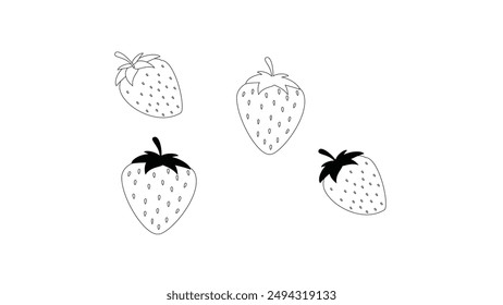 Strawberry isolated on white background, vector illustration