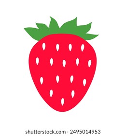 Strawberry isolated on white background. Red ripe strawberry. Vector illustration.