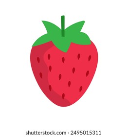 Strawberry isolated on white background. Red ripe strawberry. Vector illustration.