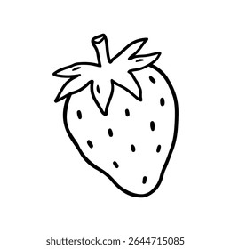 Strawberry isolated on a white background. Vector hand-drawn illustration in outline style. Perfect for cards, decorations, logo, menu, recipes, various designs.
