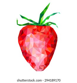 Strawberry isolated on white background, polygons
