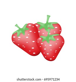 Strawberry isolated on white background. Vector illustration.