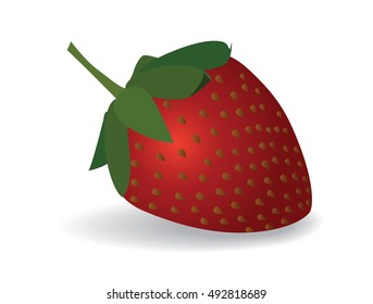 strawberry isolated on white with shadow