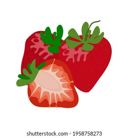 Strawberry isolated on white. Vector illustration.