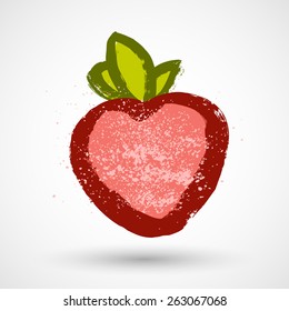 Strawberry isolated. Simple sketch icon grunge illustration.
