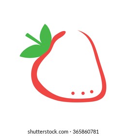 Strawberry isolated vector icon. Strawberry berri isolated. Strawberry logo. Strawberry juice, jam, branding.