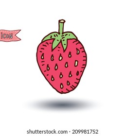 Strawberry isolated, vector illustration. 