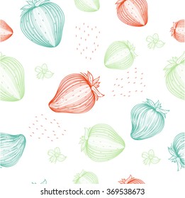 
Strawberry itsvety tracery seamless pattern