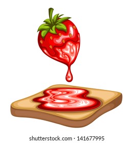 strawberry jam with bread