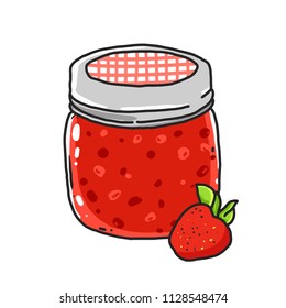 Strawberry Jam Cartoon Illustration Stock Vector (Royalty Free ...