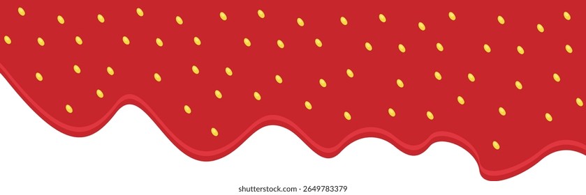Engarrafamento de morango pingando em um fundo transparente no estilo do vetor de desenho animado