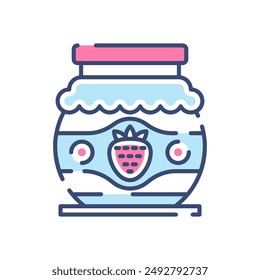 Strawberry Jam Filled Color Icon, Vector illustration
