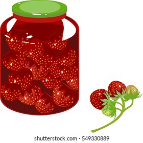 Strawberry jam with fresh strawberry
