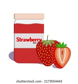 Strawberry jam icon cartoon vector illustration, best for your decoration images