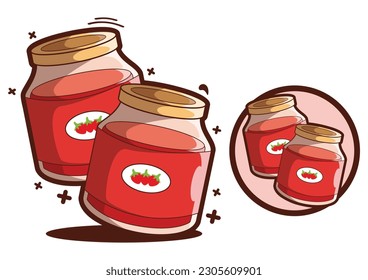 Strawberry jam icon cartoon vector illustration