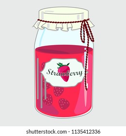 Strawberry jam jar