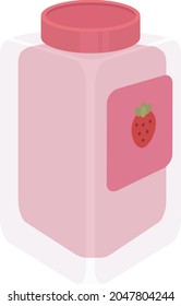 Strawberry Jam Jar minimalist isometric