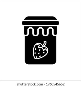 Strawberry jam jar simple icon vector