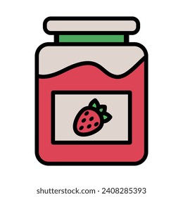 Strawberry jam. Strawberry jelly. Vector.