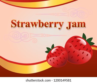 strawberry jam label design template